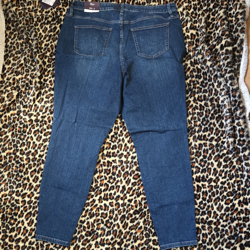 Ava & Viv Dark Indigo High-Rise Button-Fly Jeggings - Picture 3 of 4